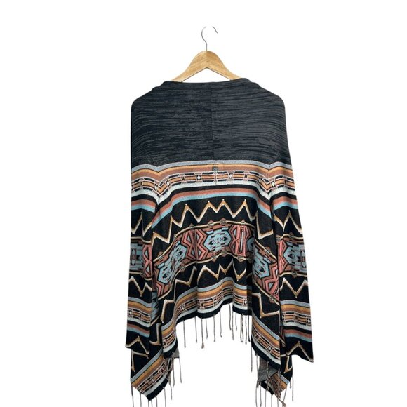 Billabong Long, Open Front Cardigan Size Small Boho Beachy Preppy Azetec Surfing - Picture 2 of 8